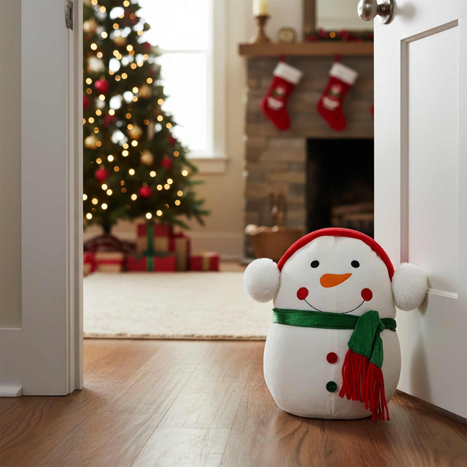 VESTIAMO CASA GRAN NATALE - Fermaporta Natalizio h25 cm - Babbo Natale, Renna, Neve